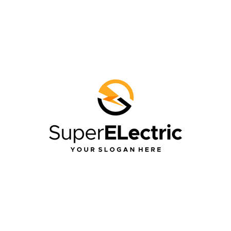 minimalist SuperElectric stun electro logo designのイラスト素材