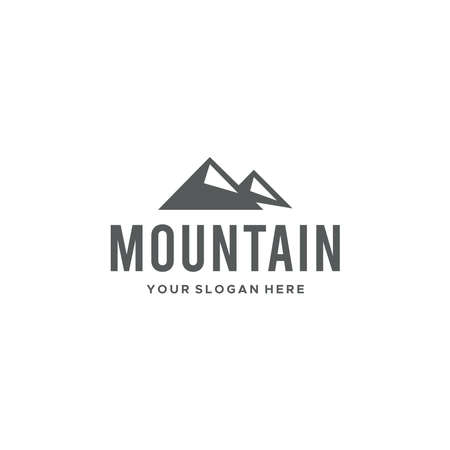 flat MOUNTAIN silhouette triangle Logo designのイラスト素材