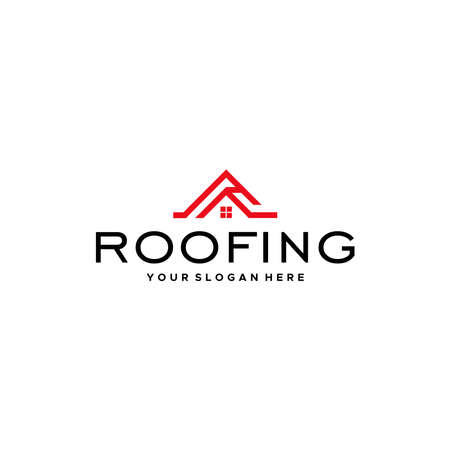 minimalist ROOFING real estate chimney logoのイラスト素材