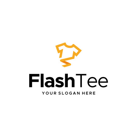 minimalist Flash Tee clothing t shirt logo designのイラスト素材