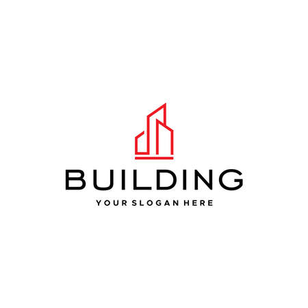minimalist BUILDING real estate city Logo designのイラスト素材