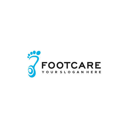 minimalist FOOTCARE trotters toes logo designのイラスト素材