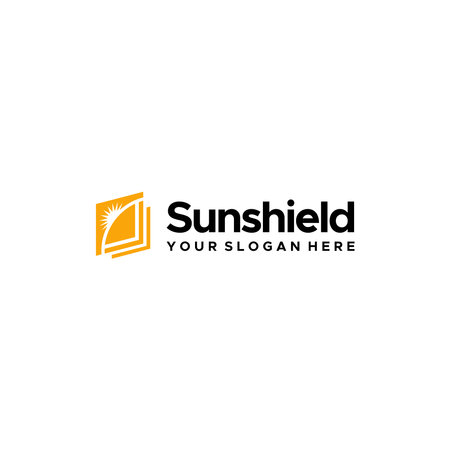 minimalist Sunshield sunrise waves logo designのイラスト素材