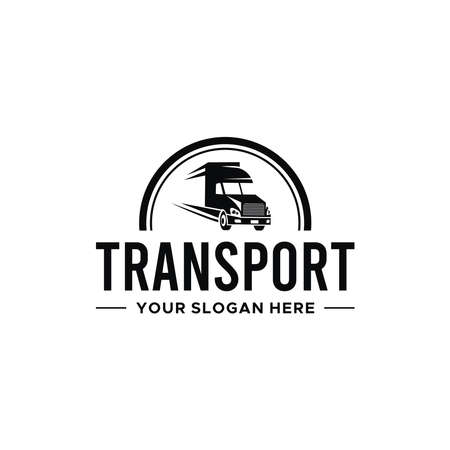 minimalist TRANSPORT car truck oval logo designのイラスト素材