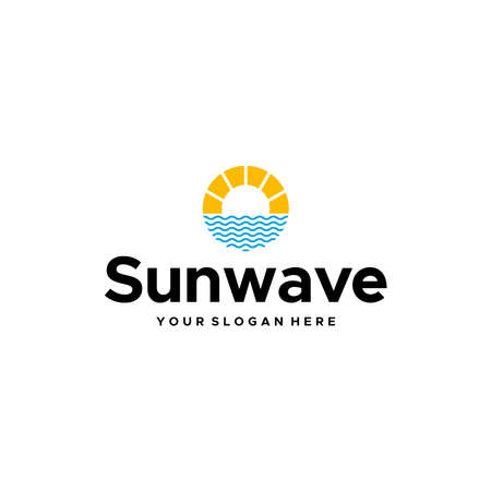 modern SunWave sunrise circle shadow logo designのイラスト素材