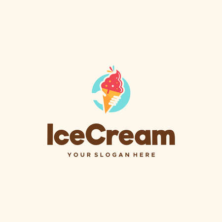 minimalist IceCream topping funnel logo designのイラスト素材