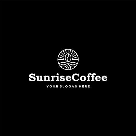 minimalist SunriseCoffee seed circle logo designのイラスト素材