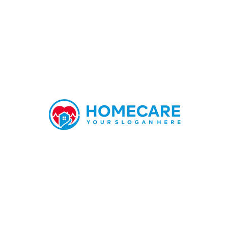 modern HOMECARE heart building hand logo designのイラスト素材