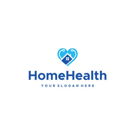 modern HomeHealth heart roof window logo designのイラスト素材