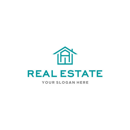 minimalist REAL ESTATE building roof Logo designのイラスト素材