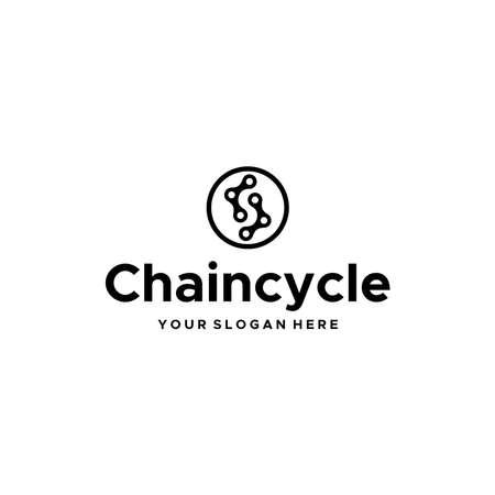 minimalist acahaincycle circle chains logo designのイラスト素材