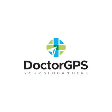 modern Doctor GPS plus clue directions logo designのイラスト素材