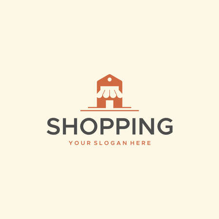 minimalist SHOPPING building store logo designのイラスト素材