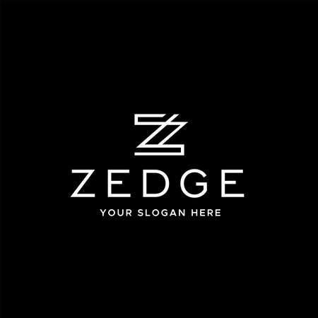 flat letter mark initial Z line art Logo designのイラスト素材