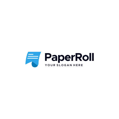 minimalist PaperRoll writer notes Logo designのイラスト素材