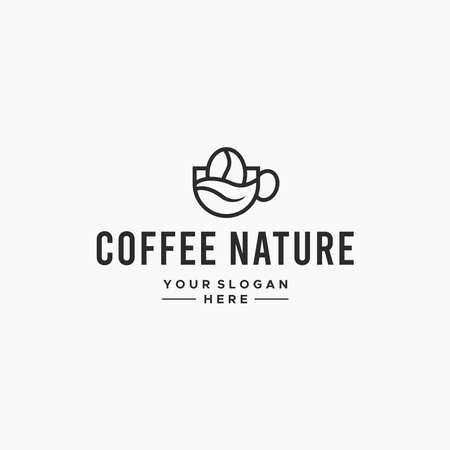 minimalist COFFEE CUP glass drink logo designのイラスト素材