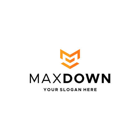 flat lettermark initial M MAXDOWN logo designのイラスト素材