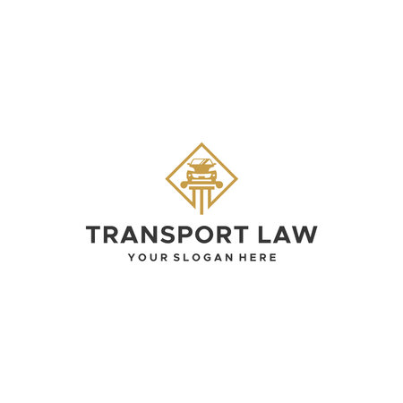 minimalist TRANSPORT LAW car pillar logo designのイラスト素材
