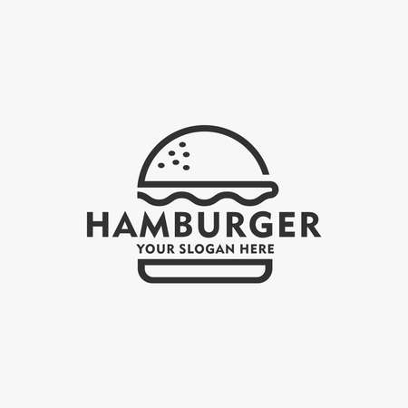 minimalist HAMBURGER vegetables bread logo designのイラスト素材