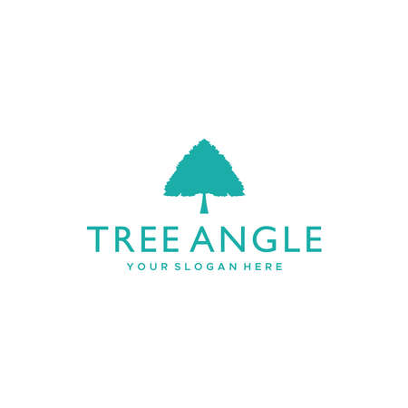 minimalist TREE ANGLE plants leaves logo designのイラスト素材