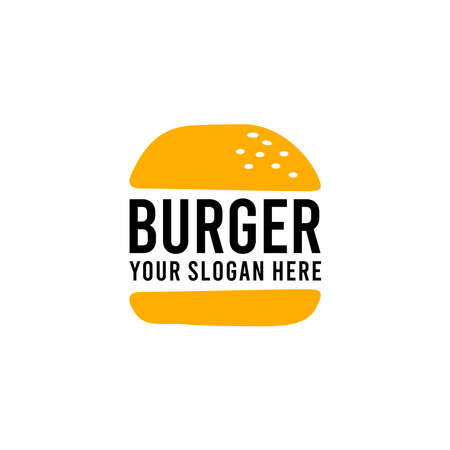 minimalist BURGER vegetables bread logo designのイラスト素材