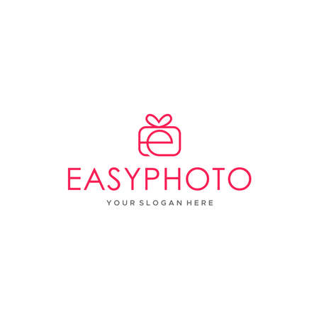 flat letter mark initial e EASYPHOTO logo designのイラスト素材
