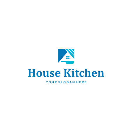 minimalist House Kitchen real estate Logo designのイラスト素材