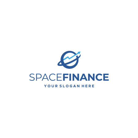 minimalist SPACEFINANCE circle graph logo designのイラスト素材