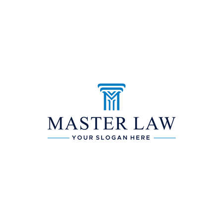 flat letter mark initial M MASTER LAW logo designのイラスト素材