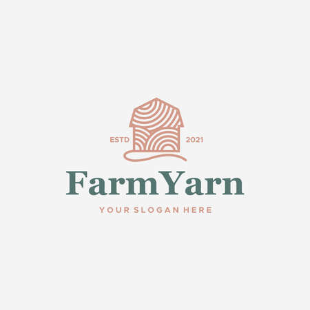 minimalist FarmYarn building warehouse Logo designのイラスト素材