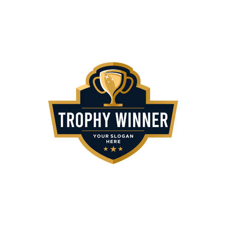 emblem TRY WINNEROPH chalice shiny logo designのイラスト素材