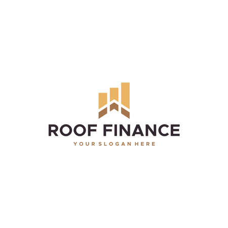 flat ROOF FINANCE building increase logo designのイラスト素材