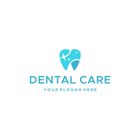 minimalist DENTAL CARE dentist sparkle logo designのイラスト素材