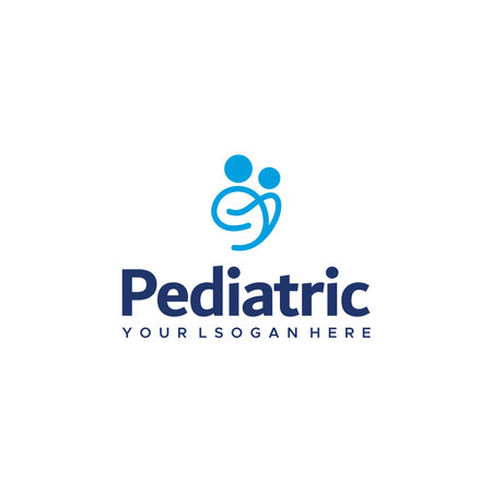 minimalist line art Pediatric people logo designのイラスト素材