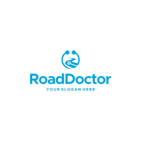 minimalist RoadDoctor Street Stetoskop logo designのイラスト素材