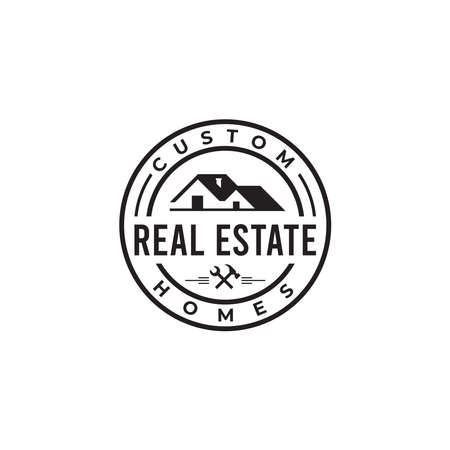 minimalist REAL ESTATE building home logo designのイラスト素材