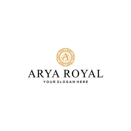 flat letter mark initial A ARYA ROYAL logo designのイラスト素材