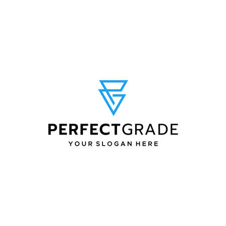 Minimalist design PERFECT GRADE logo designのイラスト素材