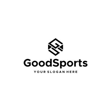 flat lettermark initial GS GoodSports logo designのイラスト素材