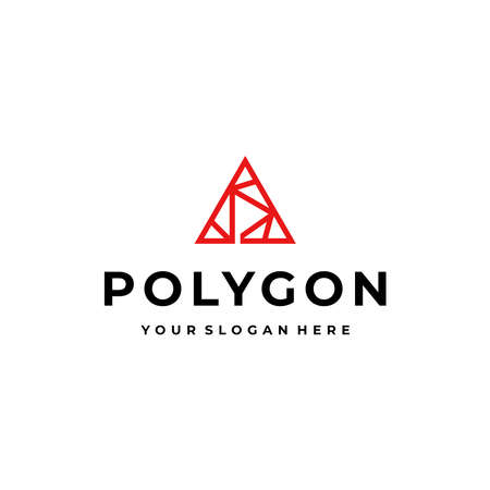 Minimalist design POLYGON triangle logo designのイラスト素材