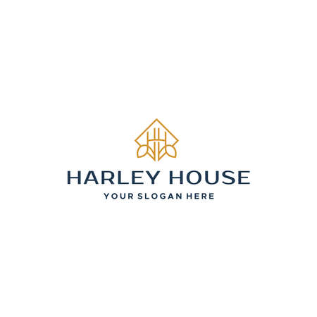 flat HARLEY HOUSE building real estate Logo designのイラスト素材