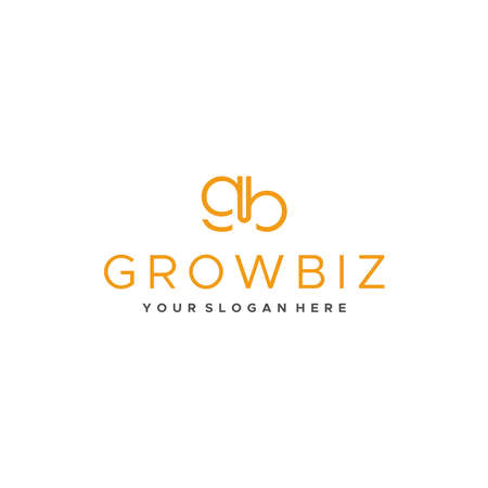 flat lettermark initial gb GROWBIZ logo designのイラスト素材