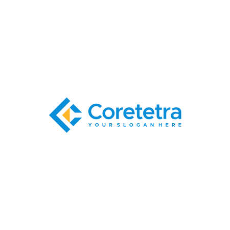 Flat colorful initial C CORETETRA logo designのイラスト素材