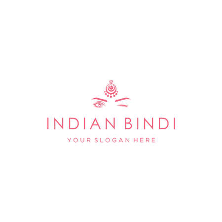 Minimalist design modern INDIAN BINDI logo designのイラスト素材
