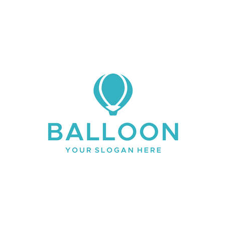 minimalist air BALLON oval flying Logo designのイラスト素材