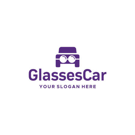 Modern Flat letter mark GLASSES CAR logo designのイラスト素材