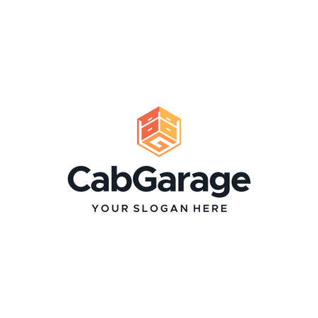 Modern colorful initial G CABGARAGE logo designのイラスト素材