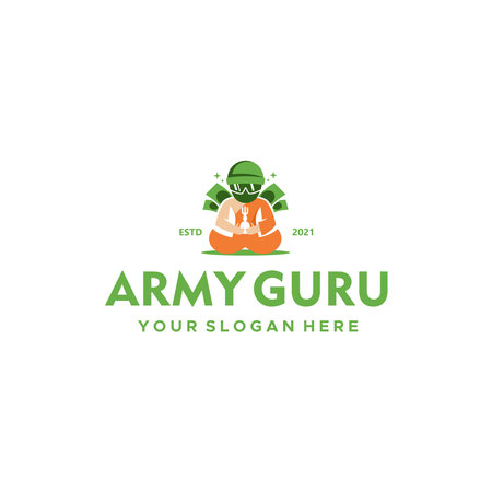 Modern flat colorful ARMY GURU logo designのイラスト素材