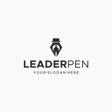minimalist LEADERPEN people silhouette Logo designのイラスト素材