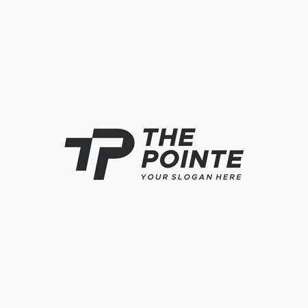 flat letter mark initial TP THE POINTE logo designのイラスト素材